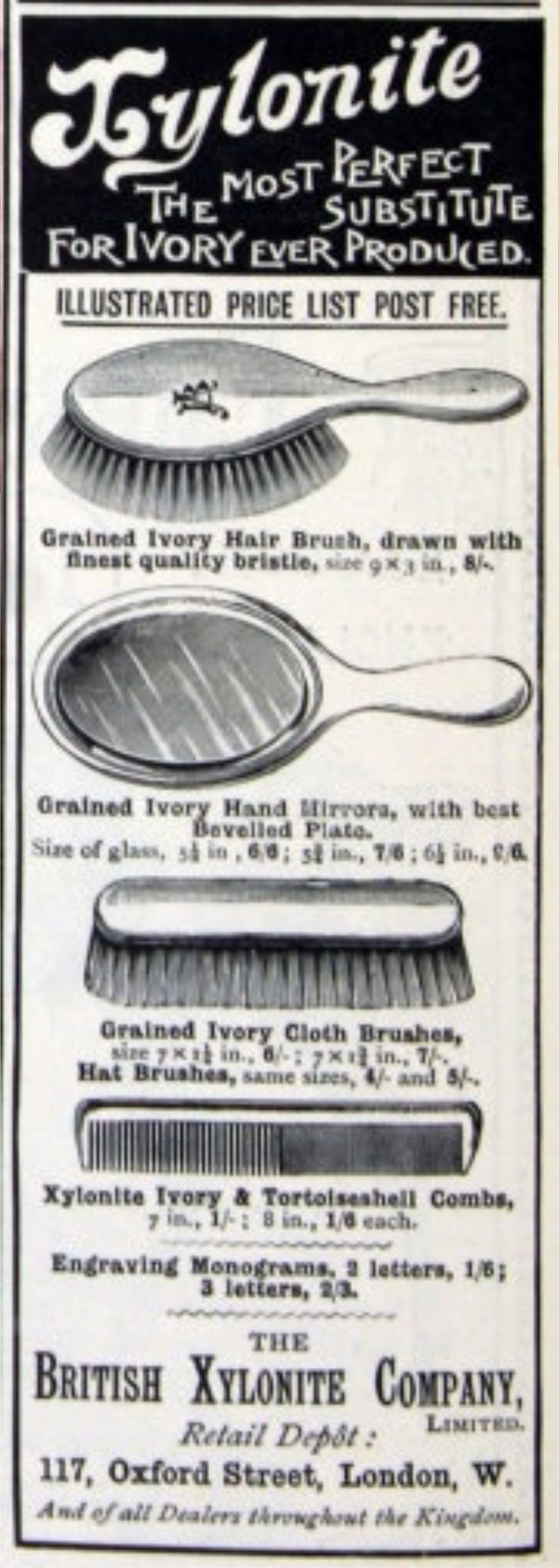Xylonite advertisement from 1894