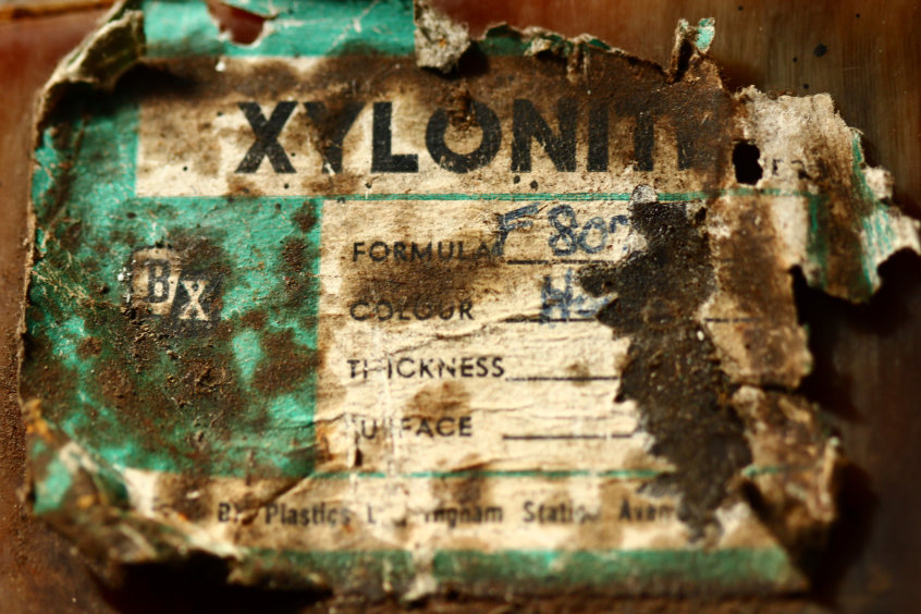 Xylonite manufacturer's label