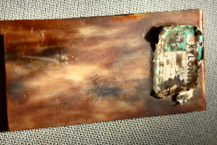 Xylonite cut off from an original sheet