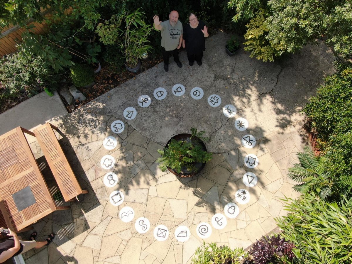 Energy Symbols in the garden from above