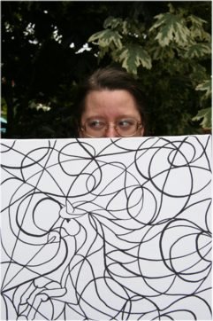 Silvia Aspect Hiding Behind Her Art!