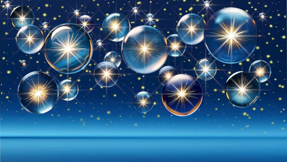 Spheres with Stars on a blue background