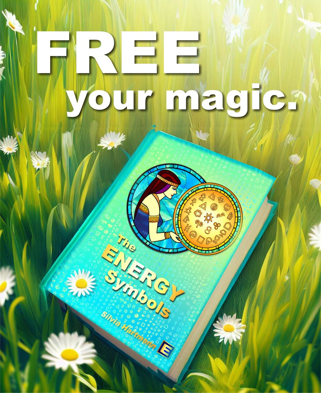The Energy Symbols FREE YOUR MAGIC daisy poster
