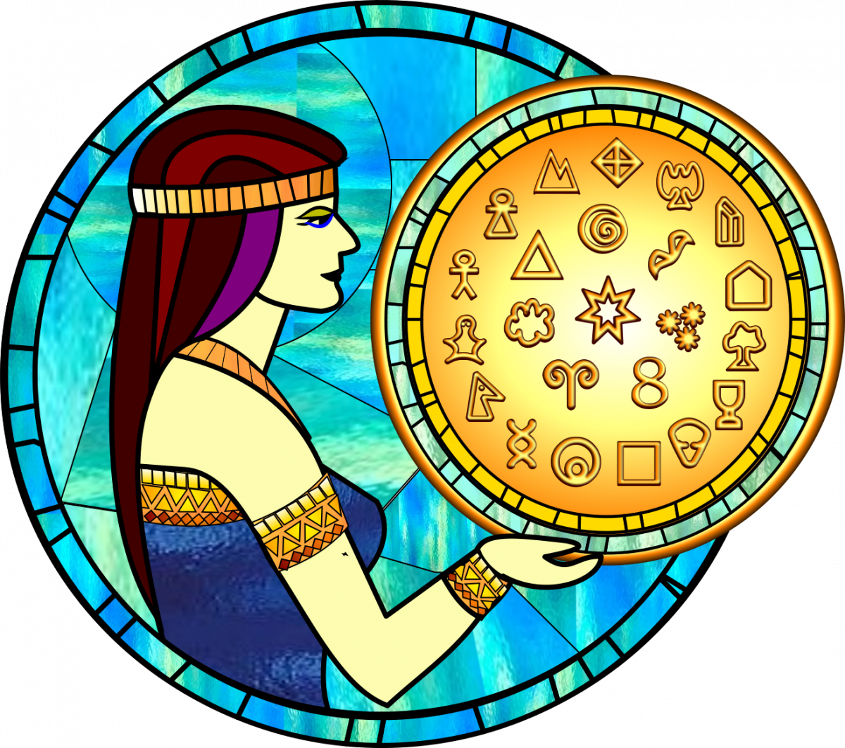 Gold Disc Woman Symbol Hybrid by Silvia Hartmann August 2023 Transparent PNG