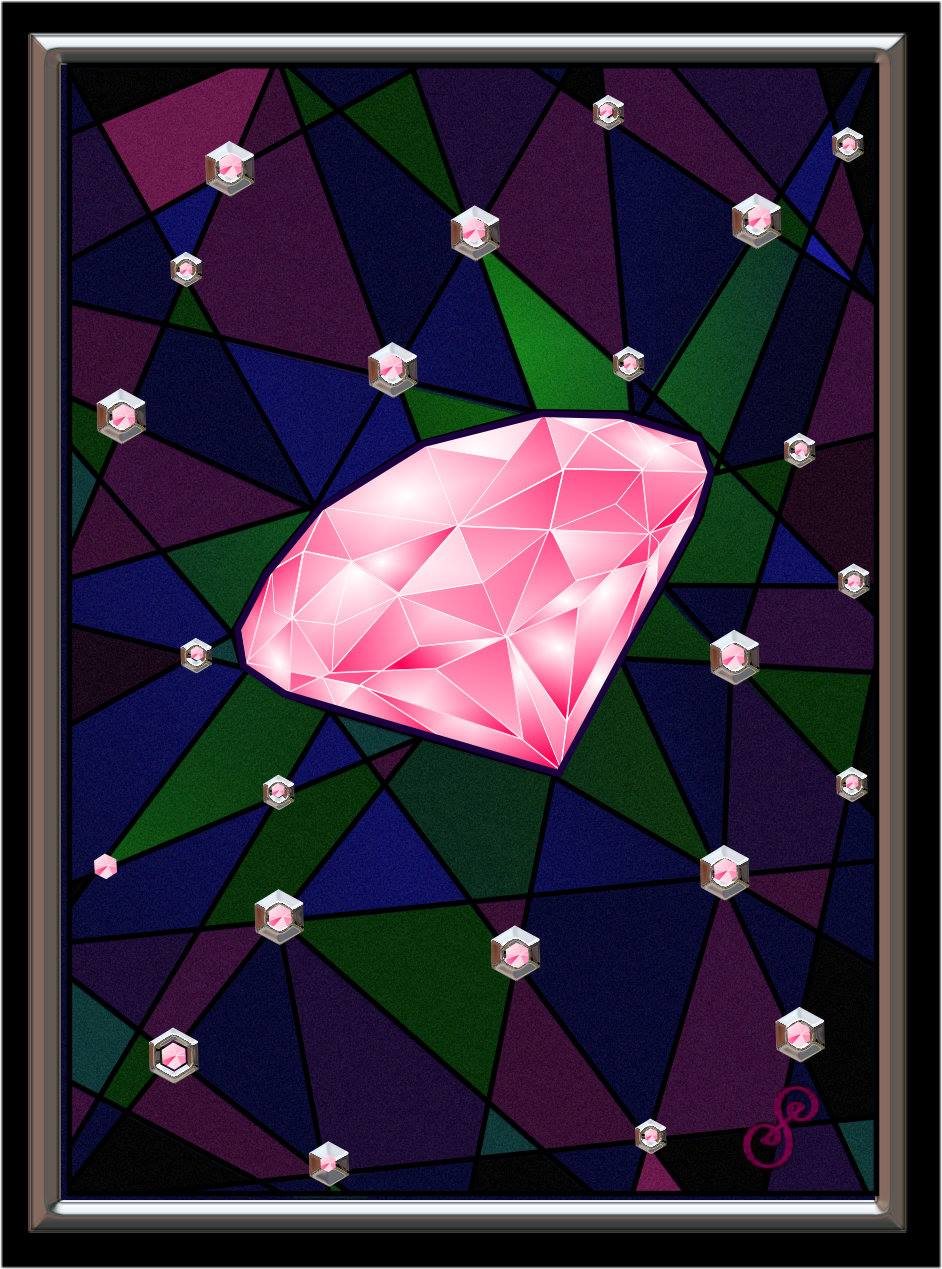 Pink Diamond Grid Symbol Hybrid Vector by Silvia Hartmann