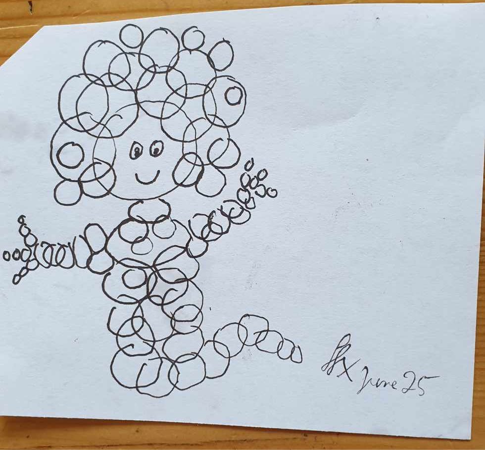 Bubble Being original doodle (ran out of space there)